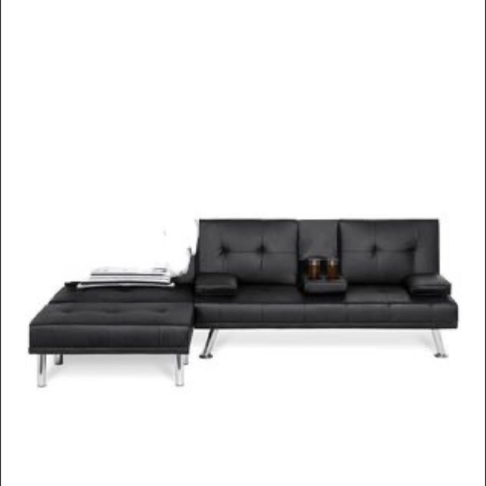 3-piece modular furniture w/double convertible futon, single seat and Footrest